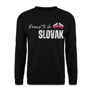 Fier Slovaque, j’aime la Slovaquie - Sweat-shirt Unisexe - noir - Devant - Alina (178cm) & Michal (187cm)