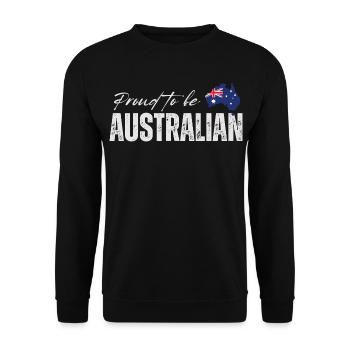 Stolzer Australier, australischer Patriot - Unisex Pullover - Schwarz - Vorne - Alina (178cm) & Michal (187cm)
