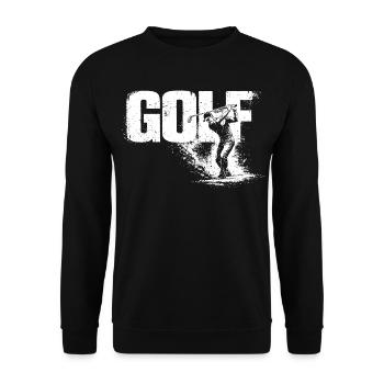 Golf Shirt Golf Mode Activated Golfer Gift - Unisex Pullover - Schwarz - Vorne - Alina (178cm) & Michal (187cm)