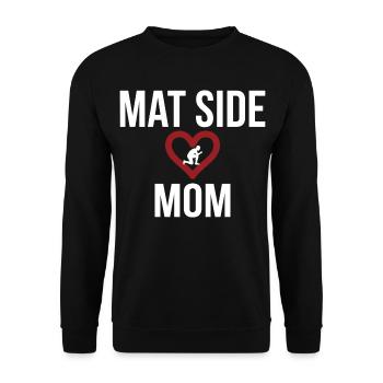 Mat Side Mom Heart Design - Unisex Sweatshirt - black - Front - Alina (178cm) & Michal (187cm)