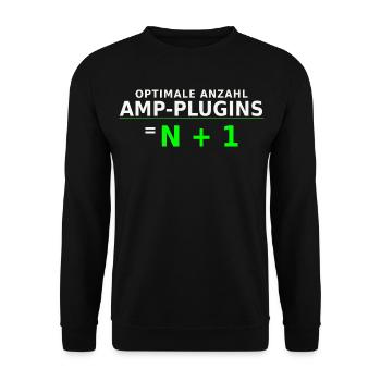 Optimale Anzahl Amp-Plugins = N + 1 - Unisex Pullover - Schwarz - Vorne - Alina (178cm) & Michal (187cm)
