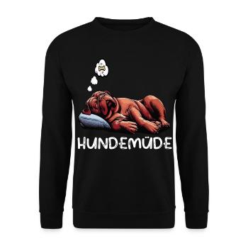 Hundemüde Bordeaux Dogge Bordeauxs Bordeaux Doggen - Unisex Pullover - Schwarz - Vorne - Alina (178cm) & Michal (187cm)