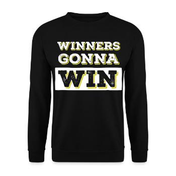 Winners going to Win Bold Typography - Unisex Pullover - Schwarz - Vorne - Alina (178cm) & Michal (187cm)