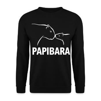 Papibara - Capybara Father and Child - Unisex Sweatshirt - black - Front - Alina (178cm) & Michal (187cm)