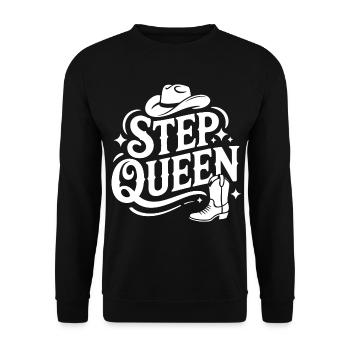 Step Queen Line Dance Western Look - Unisex Pullover - Schwarz - Vorne - Alina (178cm) & Michal (187cm)