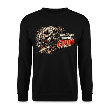 Out Of This World Grip – Astronaut bouldering - Unisex Sweatshirt - black - Front - Alina (178cm) & Michal (187cm)