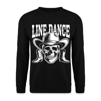 Line Dance Skull Western - Unisex Sweatshirt - black - Front - Alina (178cm) & Michal (187cm)