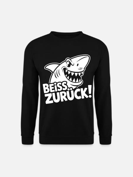 Beiß Zurück Hai Cartoon - Unisex Pullover - Schwarz