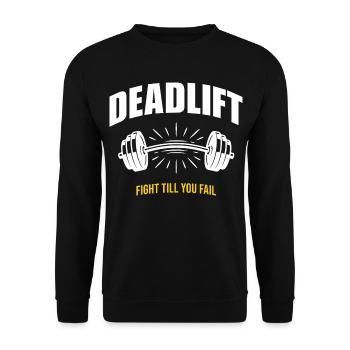 Deadlift Strength Training Powerlifting Gym Motivation - Unisex Sweatshirt - black - Front - Alina (178cm) & Michal (187cm)