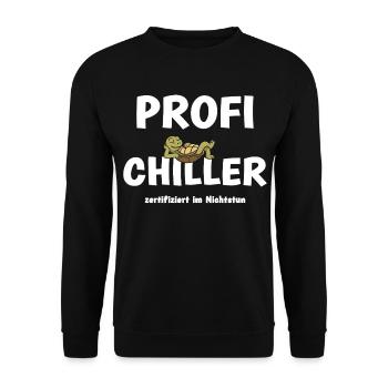 Profi Chiller Schildkröte zertifiziert im Nichtstu - Unisex Pullover - Schwarz - Vorne - Alina (178cm) & Michal (187cm)