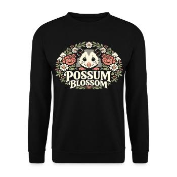 Possum Blossom - Unisex Sweatshirt - black - Front - Alina (178cm) & Michal (187cm)