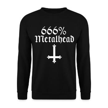 666 % Festival de concert Metalhead Gothic Cross - Sweat-shirt Unisexe - noir - Devant - Alina (178cm) & Michal (187cm)