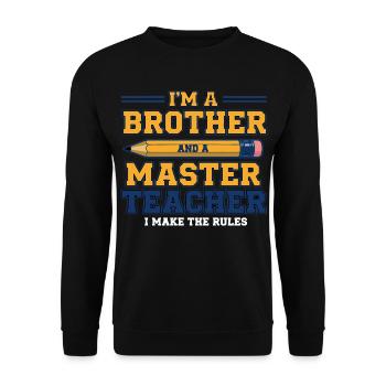Frère et maître enseignant - Sweat-shirt Unisexe - noir - Devant - Alina (178cm) & Michal (187cm)