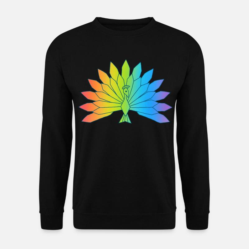 Mehrfarbiger Pfau - Unisex Pullover - Schwarz