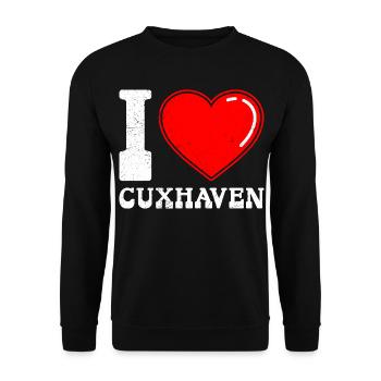 Nordsee Urlaub ICH LIEBE CUXHAVEN Lustiges - Unisex Pullover - Schwarz - Vorne - Alina (178cm) & Michal (187cm)