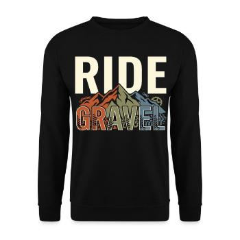 Ride Gravel Bike Bike Adventure Outdoor - Unisex Sweatshirt - black - Front - Alina (178cm) & Michal (187cm)