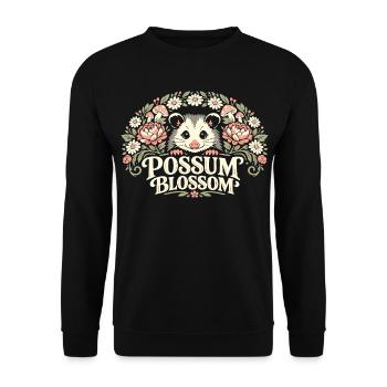 Possum Blossom - Unisex Sweatshirt - black - Front - Alina (178cm) & Michal (187cm)