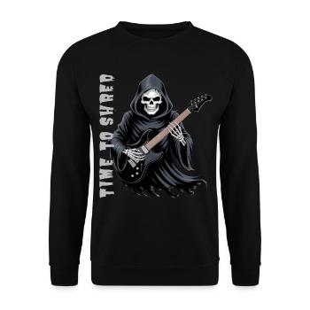 La Faucheuse fait vibrer la guitare - Sweat-shirt Unisexe - noir - Devant - Alina (178cm) & Michal (187cm)