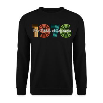Vintage 1976 - Unisex Pullover - Schwarz - Vorne - Alina (178cm) & Michal (187cm)