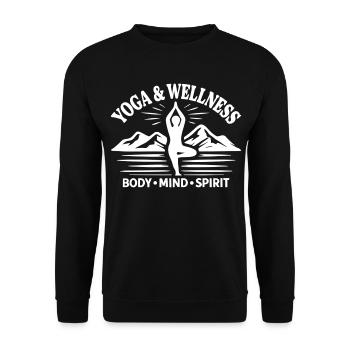 Body Mind Spirit Yoga Wellness Berge - Sweat-shirt Unisexe - noir - Devant - Alina (178cm) & Michal (187cm)