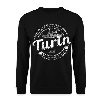 Turin Piedmont in Italy Vintage Pasta Souvenir - Unisex Sweatshirt - black - Front - Alina (178cm) & Michal (187cm)