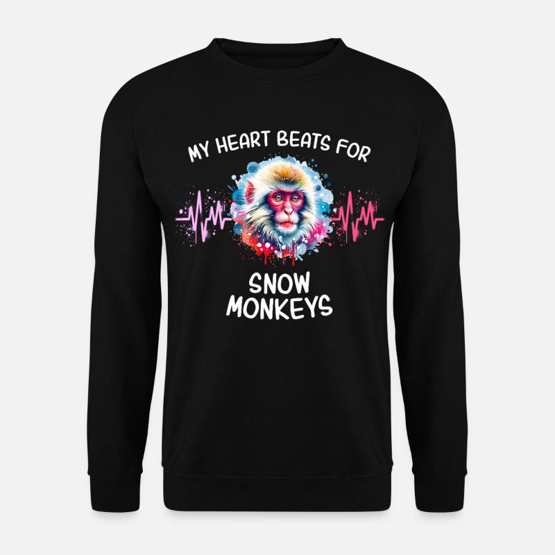 Schneeaffe Herzlinie - Unisex Pullover - Schwarz