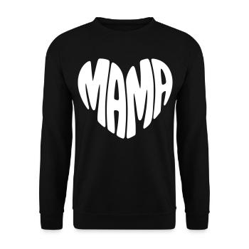 Mama Herz Muttertag - Unisex Pullover - Schwarz - Vorne - Alina (178cm) & Michal (187cm)