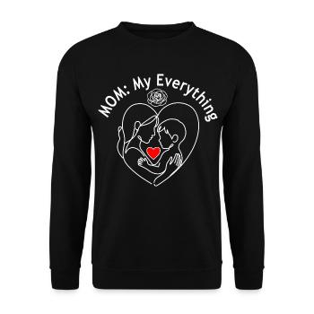 Mein Alles: Mamas Liebe - Unisex Pullover - Schwarz - Vorne - Alina (178cm) & Michal (187cm)