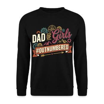 Papa des filles surpassés en nombre Papa au tournevis - Sweat-shirt Unisexe - noir - Devant - Alina (178cm) & Michal (187cm)