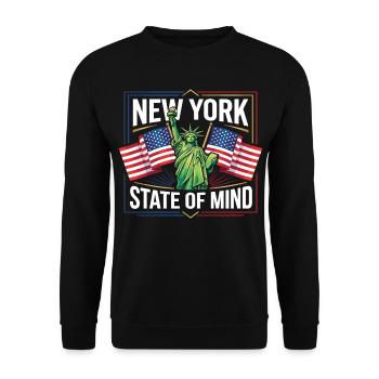 New York USA Statue of Liberty Flag Vintage - Unisex Sweatshirt - black - Front - Alina (178cm) & Michal (187cm)