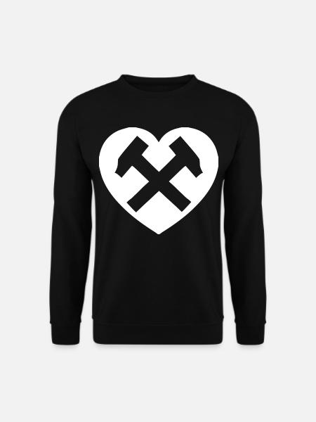 Herzhammer: Liebe im Stahl - Unisex Pullover - Schwarz