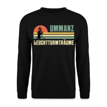 Ostsee Urlaub UMMANZ LEUCHTTURMTRÄUME Lustig - Unisex Pullover - Schwarz - Vorne - Alina (178cm) & Michal (187cm)