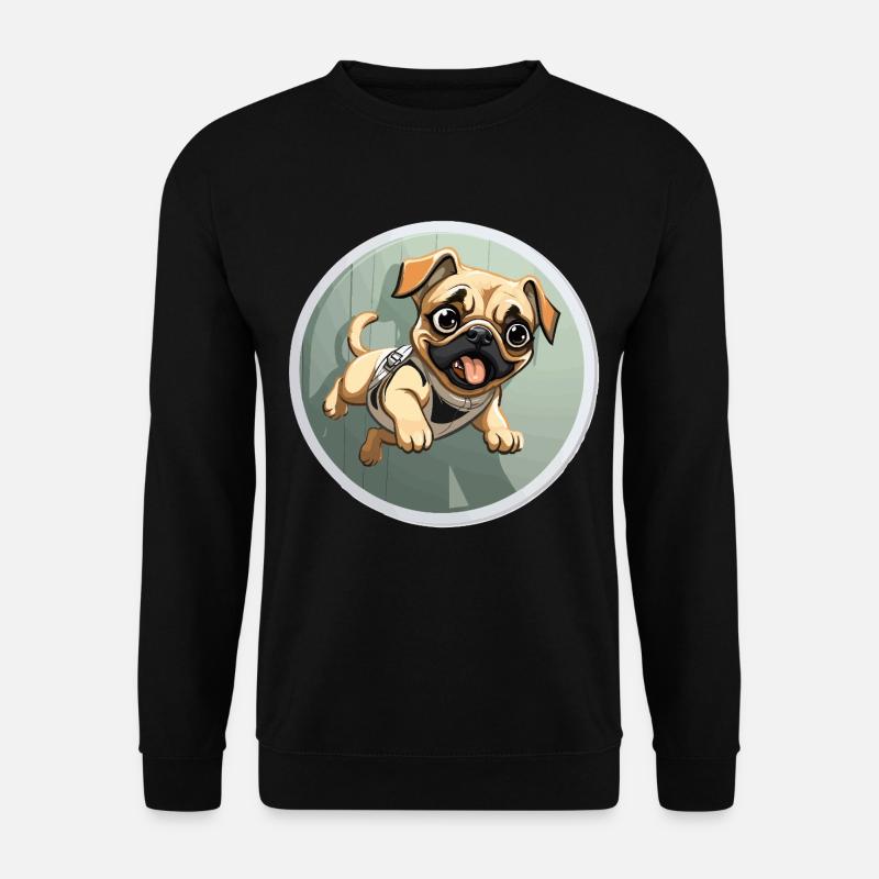Squeaking Pug Sprinter - Unisex Sweatshirt - black