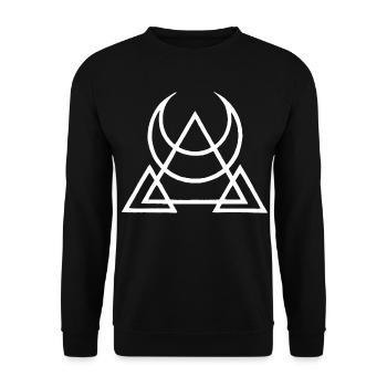 Symbole blanc des pyramides égyptiennes - Sweat-shirt Unisexe - noir - Devant - Alina (178cm) & Michal (187cm)
