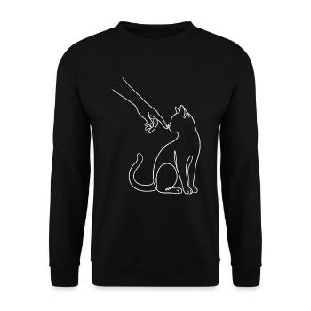 Chat Papa Chat Amateur de Chat Équipe Chat Fist - Sweat-shirt Unisexe - noir - Devant - Alina (178cm) & Michal (187cm)