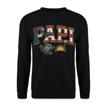 Papi Puerto Rico Flagge - Unisex Pullover - Schwarz - Vorne - Alina (178cm) & Michal (187cm)