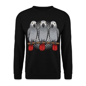 African grey parrot parrot owner parrot keeper - Unisex Sweatshirt - black - Front - Alina (178cm) & Michal (187cm)