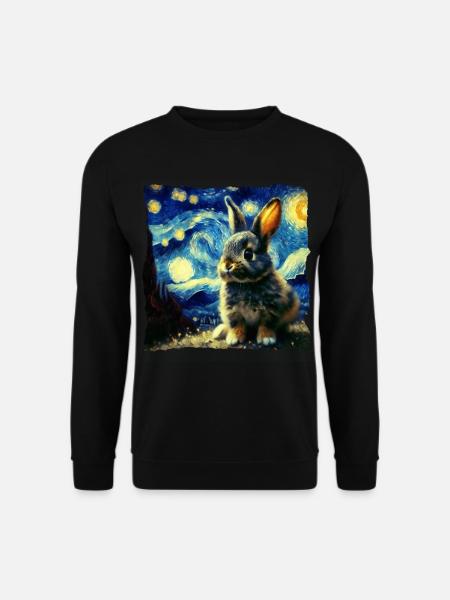 Starry sky style rabbit - Unisex Sweatshirt - black