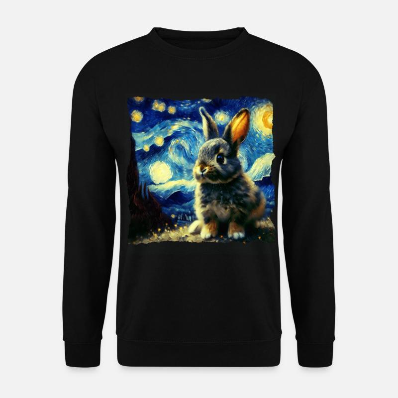 Starry sky style rabbit - Unisex Sweatshirt - black