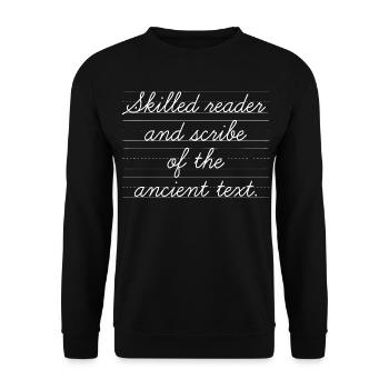 Lecteur et scribe passionné d’histoire - Sweat-shirt Unisexe - noir - Devant - Alina (178cm) & Michal (187cm)