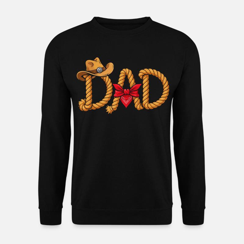 Bester Papa Cowboy Western Seil Design - Unisex Pullover - Schwarz