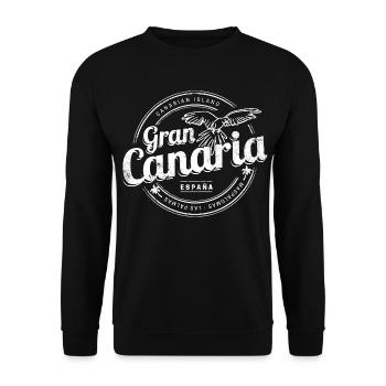 Gran Canaria mit Papagei Kanarische Inseln Spanien - Unisex Pullover - Schwarz - Vorne - Alina (178cm) & Michal (187cm)