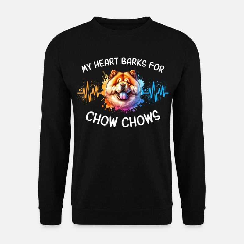 Chowchow Herzlinie - Unisex Pullover - Schwarz