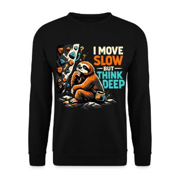 Bloc paresseux - Je me déplace lentement mais je réfléchis profondément - Sweat-shirt Unisexe - noir - Devant - Alina (178cm) & Michal (187cm)