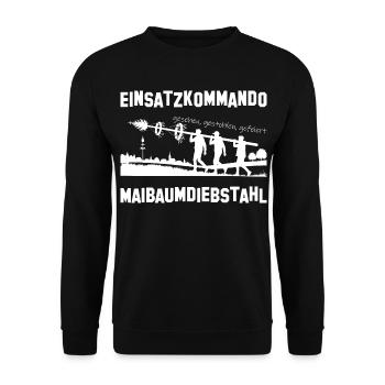 Einsatzkommando Maibaumdiebstahl Team Shirt - Unisex Pullover - Schwarz - Vorne - Alina (178cm) & Michal (187cm)