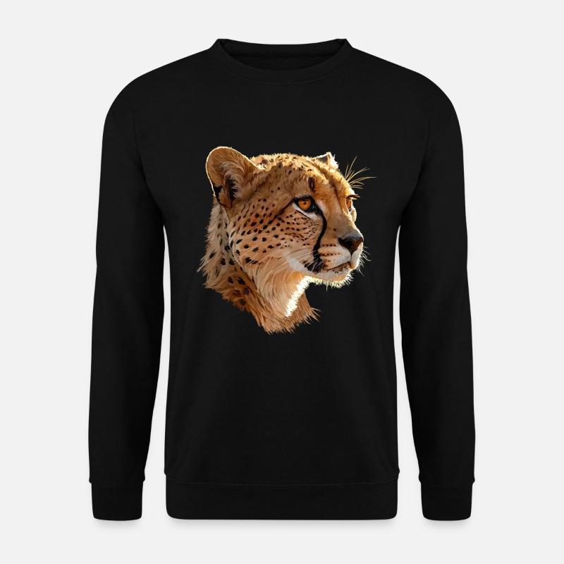 Leopardenkopf Kunstillustration - Unisex Pullover - Schwarz