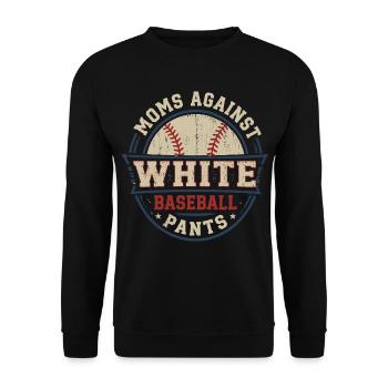 Maman Baseball : Humour Lessive et Sport - Sweat-shirt Unisexe - noir - Devant - Alina (178cm) & Michal (187cm)