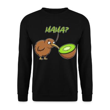 Maman Kiwi Oiseau Drôle Fruit Kiwi Nouvelle-Zélande Blague - Sweat-shirt Unisexe - noir - Devant - Alina (178cm) & Michal (187cm)