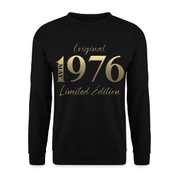 Cadeau du 50e anniversaire Mari Original mai 1976 - Sweat-shirt Unisexe - noir - Devant - Alina (178cm) & Michal (187cm)
