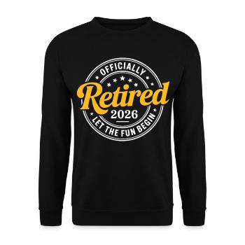 Retired 2026 Funny Retired Graphic Men Retirement - Unisex Sweatshirt - black - Front - Alina (178cm) & Michal (187cm)